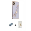 MARSİLYAN™- iPhone 11 Pro Max Kılıf Nova Işık Prime - Siyah Mat Seramik Nano Ekran Koruyucu + Shine Kamera Lens Koruma Cam - SABE