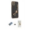 MARSİLYAN™- iPhone 11 Pro Max Kılıf Nova Işık Prime - Siyah Mat Seramik Nano Ekran Koruyucu + Shine Kamera Lens Koruma Cam - SABE