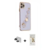 MARSİLYAN™- iPhone 11 Pro Max Kılıf Nova Işık Prime - Siyah Mat Seramik Nano Ekran Koruyucu + Pers Alüminyum Kamera Lens - SH