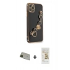 MARSİLYAN™- iPhone 11 Pro Max Kılıf Nova Işık Prime - Siyah Mat Seramik Nano Ekran Koruyucu + Rainbow Kamera Lens Koruma Cam - YL