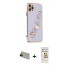 MARSİLYAN™- iPhone 11 Pro Max Kılıf Nova Işık Prime - Siyah Mat Seramik Nano Ekran Koruyucu + Rainbow Kamera Lens Koruma Cam - YL