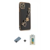 MARSİLYAN™- iPhone 11 Pro Max Kılıf Nova Işık Prime - Siyah Polymer Nano Ekran Koruyucu + Metal Kamera Lens Koruma Cam - SH