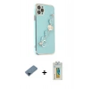 MARSİLYAN™- iPhone 11 Pro Max Kılıf Nova Işık Prime - Siyah Polymer Nano Ekran Koruyucu + Metal Kamera Lens Koruma Cam - MI