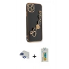 MARSİLYAN™- iPhone 11 Pro Max Kılıf Nova Işık Prime - Siyah Polymer Nano Ekran Koruyucu + Pers Alüminyum Kamera Lens - LT