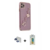 MARSİLYAN™- iPhone 11 Pro Max Kılıf Nova Işık Prime - Siyah Polymer Nano Ekran Koruyucu + Pers Alüminyum Kamera Lens - LT