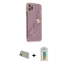 MARSİLYAN™- iPhone 11 Pro Max Kılıf Nova Işık Prime - Siyah Polymer Nano Ekran Koruyucu + Rainbow Kamera Lens Koruma Cam - GD