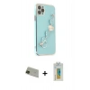 MARSİLYAN™- iPhone 11 Pro Max Kılıf Nova Işık Prime - Siyah Polymer Nano Ekran Koruyucu + Rainbow Kamera Lens Koruma Cam - YL