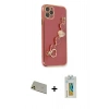 MARSİLYAN™- iPhone 11 Pro Max Kılıf Nova Işık Prime - Siyah Polymer Nano Ekran Koruyucu + Rainbow Kamera Lens Koruma Cam - GD