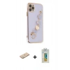 MARSİLYAN™- iPhone 11 Pro Max Kılıf Nova Işık Prime - Siyah Polymer Nano Ekran Koruyucu + Renkli Kamera Lens Koruma Cam - YL