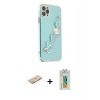 MARSİLYAN™- iPhone 11 Pro Max Kılıf Nova Işık Prime - Siyah Polymer Nano Ekran Koruyucu + Renkli Kamera Lens Koruma Cam - YL