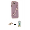 MARSİLYAN™- iPhone 11 Pro Max Kılıf Nova Işık Prime - Siyah Polymer Nano Ekran Koruyucu + Renkli Kamera Lens Koruma Cam - YL