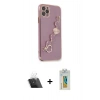 MARSİLYAN™- iPhone 11 Pro Max Kılıf Nova Işık Prime - Siyah Polymer Nano Ekran Koruyucu + Şeffaf Kamera Lens Koruma Cam