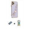 MARSİLYAN™- iPhone 11 Pro Max Kılıf Nova Işık Prime - Siyah Polymer Nano Ekran Koruyucu + Shine Kamera Lens Koruma Cam - GS
