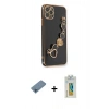 MARSİLYAN™- iPhone 11 Pro Max Kılıf Nova Işık Prime - Siyah Polymer Nano Ekran Koruyucu + Shine Kamera Lens Koruma Cam - MI