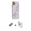 MARSİLYAN™- iPhone 11 Pro Max Kılıf Nova Işık Prime - Siyah Seramik Nano Ekran Koruyucu + Shine Kamera Lens Koruma Cam - GD