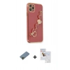 MARSİLYAN™- iPhone 11 Pro Max Kılıf Nova Işık Prime - Siyah Seramik Nano Ekran Koruyucu + Shine Kamera Lens Koruma Cam - GD