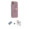 MARSİLYAN™- iPhone 11 Pro Max Kılıf Nova Işık Prime - Siyah Seramik Nano Ekran Koruyucu + Metal Kamera Lens Koruma Cam - GS