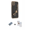 MARSİLYAN™- iPhone 11 Pro Max Kılıf Nova Işık Prime - Siyah Seramik Nano Ekran Koruyucu + Metal Kamera Lens Koruma Cam - GS
