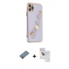 MARSİLYAN™- iPhone 11 Pro Max Kılıf Nova Işık Prime - Siyah Seramik Nano Ekran Koruyucu + Metal Kamera Lens Koruma Cam - MR
