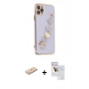 MARSİLYAN™- iPhone 11 Pro Max Kılıf Nova Işık Prime - Siyah Seramik Nano Ekran Koruyucu + Renkli Kamera Lens Koruma Cam - MI