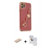 MARSİLYAN™- iPhone 11 Pro Max Kılıf Nova Işık Prime - Siyah Seramik Nano Ekran Koruyucu + Renkli Kamera Lens Koruma Cam - MI