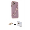 MARSİLYAN™- iPhone 11 Pro Max Kılıf Nova Işık Prime - Siyah Seramik Nano Ekran Koruyucu + Renkli Kamera Lens Koruma Cam - MI