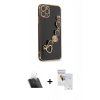 MARSİLYAN™- iPhone 11 Pro Max Kılıf Nova Işık Prime - Siyah Seramik Nano Ekran Koruyucu + Kamera Lens Koruma Cam - SF