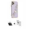 MARSİLYAN™- iPhone 11 Pro Max Kılıf Nova Işık Prime - Siyah Seramik Nano Ekran Koruyucu + Kamera Lens Koruma Cam - SF