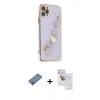 MARSİLYAN™- iPhone 11 Pro Max Kılıf Nova Işık Prime - Siyah Seramik Nano Ekran Koruyucu + Shine Kamera Lens Koruma Cam - MI