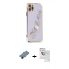MARSİLYAN™- iPhone 11 Pro Max Kılıf Nova Işık Prime - Siyah Seramik Nano Ekran Koruyucu + Siyah Shine Kamera Lens Koruma Cam