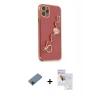 MARSİLYAN™- iPhone 11 Pro Max Kılıf Nova Işık Prime - Siyah Seramik Nano Ekran Koruyucu + Siyah Shine Kamera Lens Koruma Cam