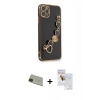 MARSİLYAN™- iPhone 11 Pro Max Kılıf Nova Işık Prime - Siyah Seramik Nano Ekran Koruyucu + Rainbow Kamera Lens Koruma Cam - YL