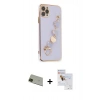 MARSİLYAN™- iPhone 11 Pro Max Kılıf Nova Işık Prime - Siyah Seramik Nano Ekran Koruyucu + Rainbow Kamera Lens Koruma Cam - YL