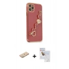 MARSİLYAN™- iPhone 11 Pro Max Kılıf Nova Işık Prime - Siyah Seramik Nano Ekran Koruyucu + Renkli Kamera Lens Koruma Cam - YL