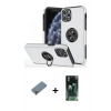 MARSİLYAN™- iPhone 11 Pro Max Kılıf Odak Form Prime - Şeffaf 360 Full Body Arka Koruyucu + Metal Kamera Lens Koruma Cam - GD