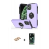 MARSİLYAN™- iPhone 11 Pro Max Kılıf Odak Form Prime - Şeffaf 360 Full Body Arka Koruyucu + Renkli Kamera Lens Koruma Cam - TU