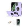 MARSİLYAN™- iPhone 11 Pro Max Kılıf Odak Form Prime - Şeffaf 360 Full Body Arka Koruyucu + Renkli Kamera Lens Koruma Cam - MI