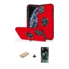MARSİLYAN™- iPhone 11 Pro Max Kılıf Odak Form Prime - Şeffaf 360 Full Body Arka Koruyucu + Renkli Kamera Lens Koruma Cam - TU