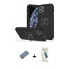 MARSİLYAN™- iPhone 11 Pro Max Kılıf Odak Form Prime - Şeffaf Pasifik Cam Ekran Koruyucu + Metal Kamera Lens Koruma Cam - GS