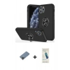 MARSİLYAN™- iPhone 11 Pro Max Kılıf Odak Form Prime - Şeffaf Pasifik Cam Ekran Koruyucu + Metal Kamera Lens Koruma Cam - SH
