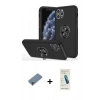 MARSİLYAN™- iPhone 11 Pro Max Kılıf Odak Form Prime - Şeffaf Pasifik Cam Ekran Koruyucu + Metal Kamera Lens Koruma Cam - MR