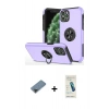 MARSİLYAN™- iPhone 11 Pro Max Kılıf Odak Form Prime - Şeffaf Pasifik Cam Ekran Koruyucu + Metal Kamera Lens Koruma Cam - SH