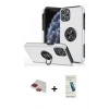 MARSİLYAN™- iPhone 11 Pro Max Kılıf Odak Form Prime - Şeffaf Pasifik Cam Ekran Koruyucu + Pers Alüminyum Kamera Lens - KI