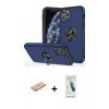 MARSİLYAN™- iPhone 11 Pro Max Kılıf Odak Form Prime - Şeffaf Pasifik Cam Ekran Koruyucu + Renkli Kamera Lens Koruma Cam - PE