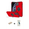 MARSİLYAN™- iPhone 11 Pro Max Kılıf Odak Form Prime - Şeffaf Pasifik Cam Ekran Koruyucu + Renkli Kamera Lens Koruma Cam - YL