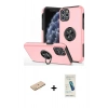 MARSİLYAN™- iPhone 11 Pro Max Kılıf Odak Form Prime - Şeffaf Pasifik Cam Ekran Koruyucu + Renkli Kamera Lens Koruma Cam - SI