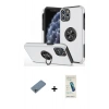 MARSİLYAN™- iPhone 11 Pro Max Kılıf Odak Form Prime - Şeffaf Pasifik Cam Ekran Koruyucu + Shine Kamera Lens Koruma Cam - SABE