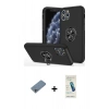 MARSİLYAN™- iPhone 11 Pro Max Kılıf Odak Form Prime - Şeffaf Pasifik Cam Ekran Koruyucu + Shine Kamera Lens Koruma Cam - SABE