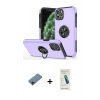 MARSİLYAN™- iPhone 11 Pro Max Kılıf Odak Form Prime - Şeffaf Pasifik Cam Ekran Koruyucu + Shine Kamera Lens Koruma Cam - SH