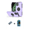MARSİLYAN™- iPhone 11 Pro Max Kılıf Odak Form Prime - Siyah 18D Cam Ekran Koruyucu + Shine Kamera Lens Koruma Cam - GI